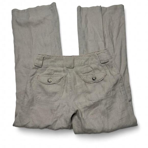 INC International Concepts Vintage 100% Linen Low Rise Flared Going Out Size 0 - Picture 3 of 5